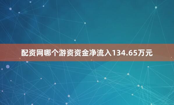 配资网哪个游资资金净流入134.65万元